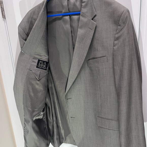 Jos A Bank travelers collection Men’s blazer jacket wool beige/grey 52L 2 button - Picture 5 of 16